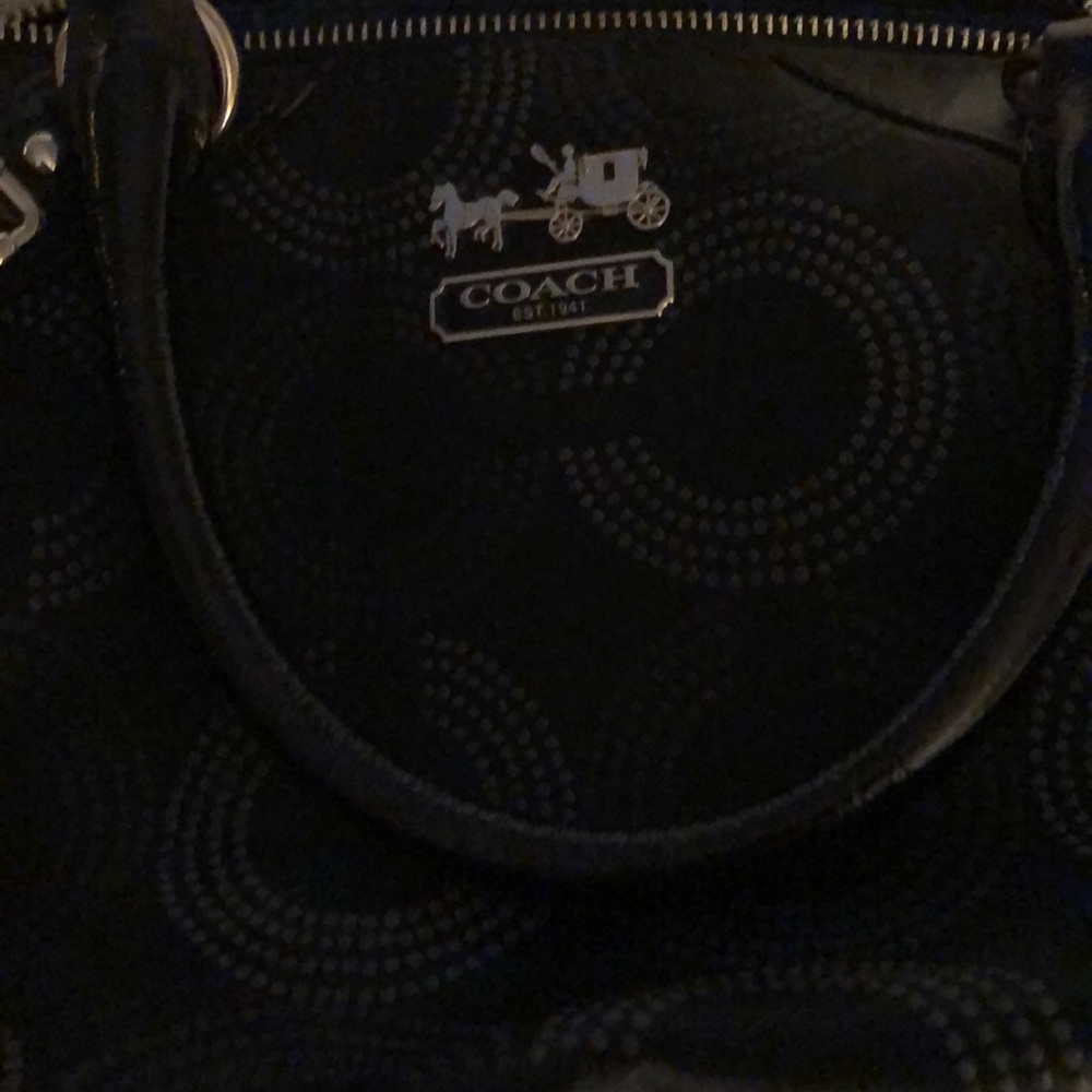Coach teal and black handbag